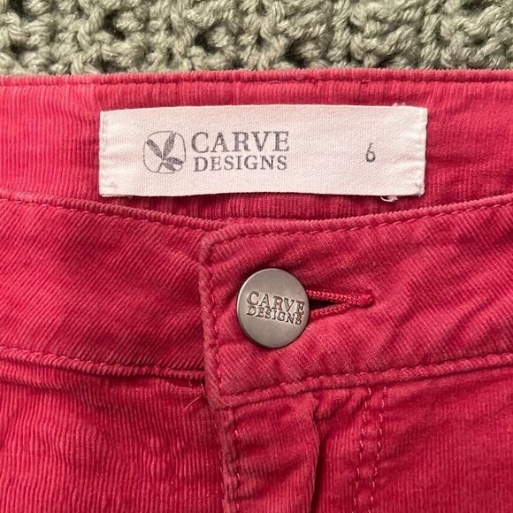 Carve Designs Women's Pink Zip Fly Zippered Leg Skinny Corduroy Pants Size 6 - Picture 7 of 9